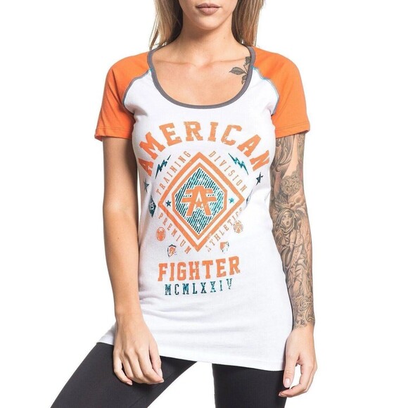 American Fighter Shirt Womens Small Kendall Raglan Short Sleeve Graphic Logo - Picture 1 of 8
